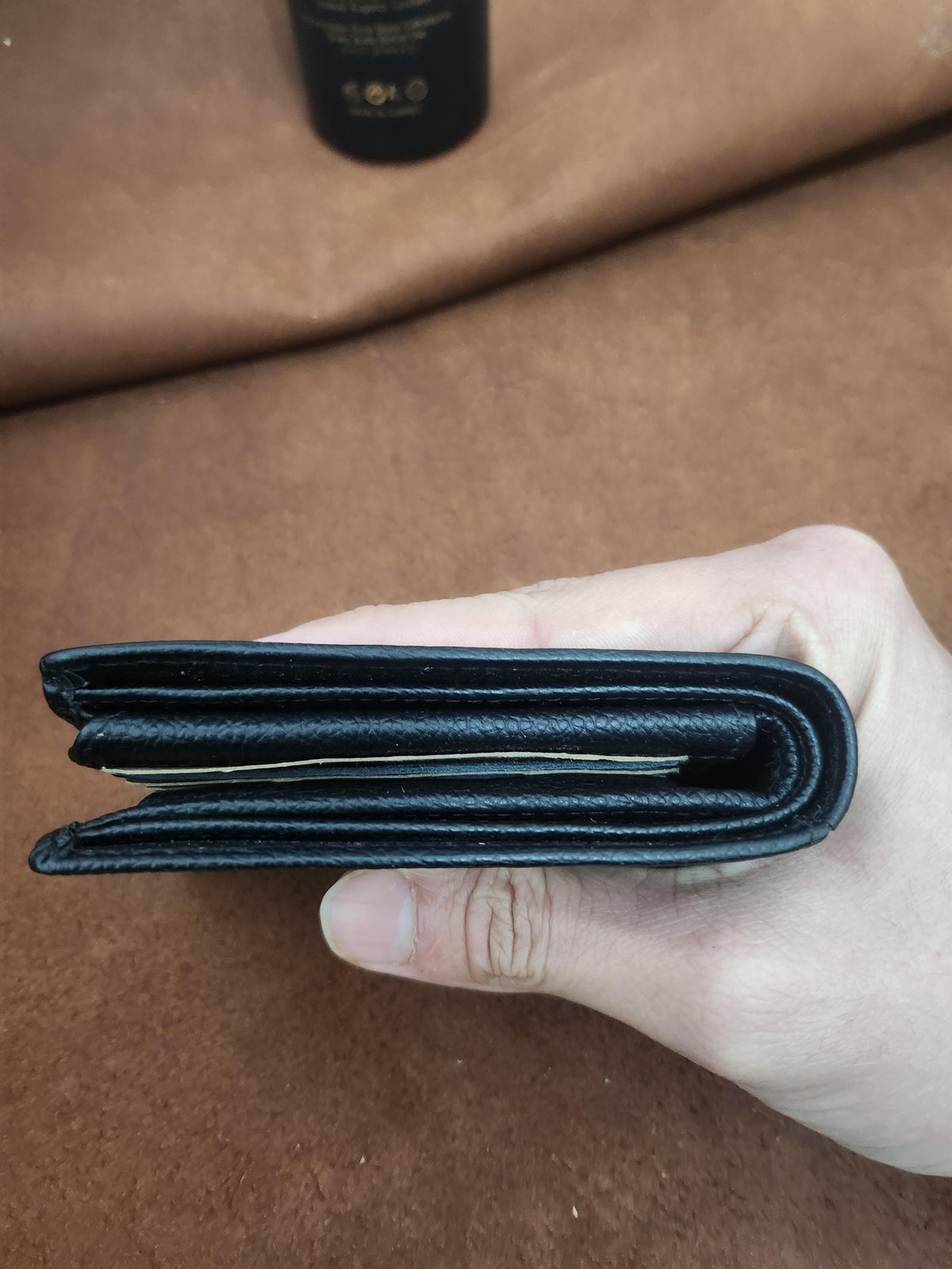 Mens Leather Wallet, RFID Six Card Holder with Personalization