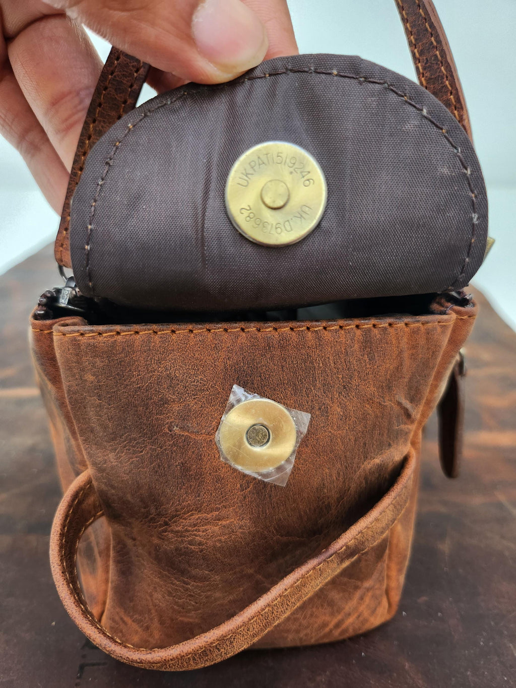 Leather Dopp Kit, Distressed Brown Toiletry Bag with Personalization