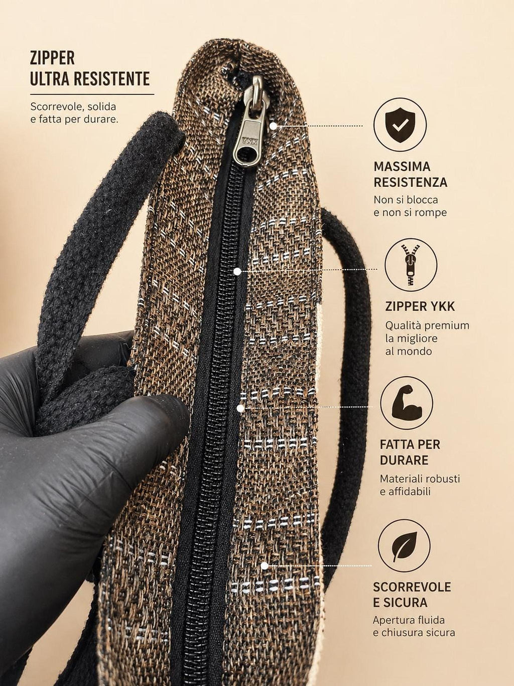 Handgemachte Tragetasche, Jute-Canvas-Shopper mit Blätterstickerei und wasserdichter Beschichtung