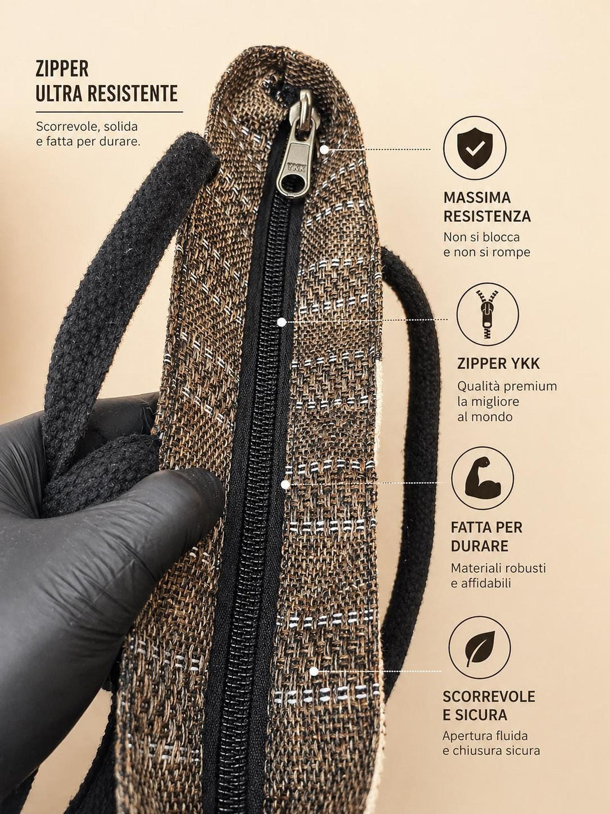 Handgemachte Tragetasche, Jute-Canvas-Shopper mit Blätterstickerei und wasserdichter Beschichtung