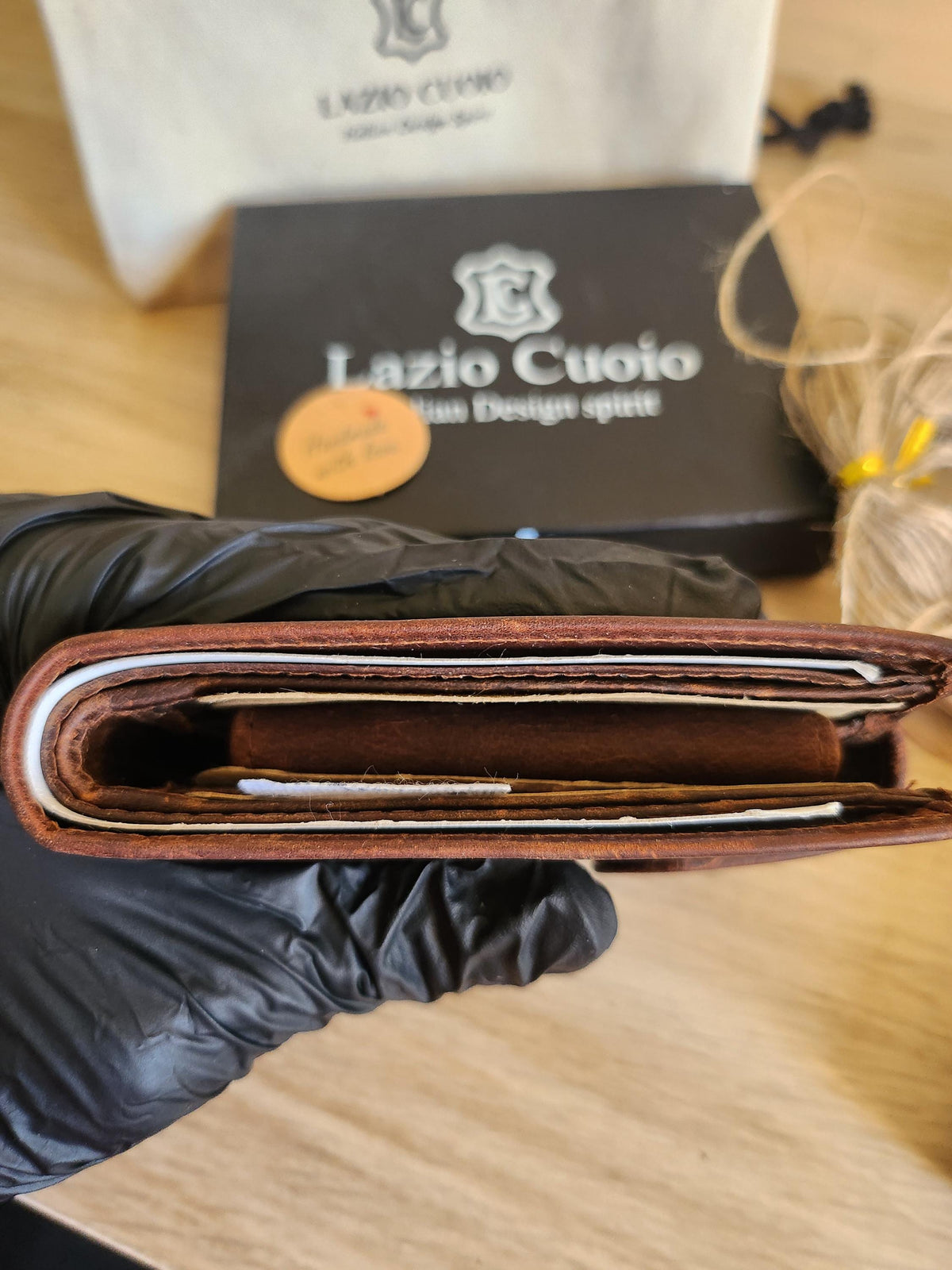 Personalised Brown Leather Bifold Wallet, Italian design, RFID Blocking, Engraved Gift