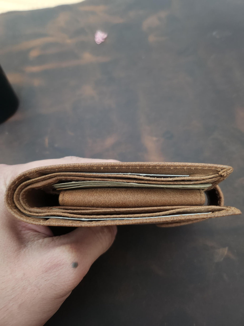 Mens Leather Wallet, RFID Six Card Holder with Personalization