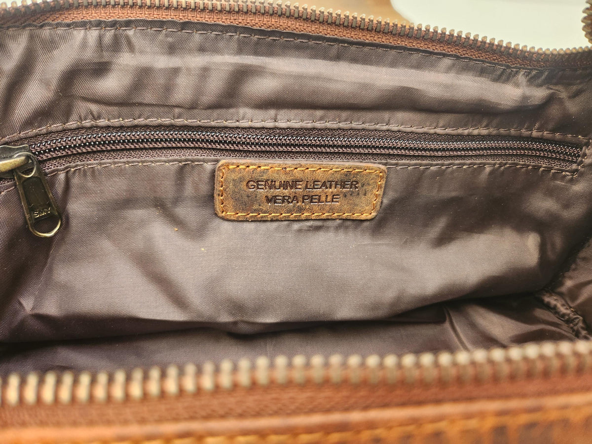 Leather Dopp Kit, Distressed Brown Toiletry Bag with Personalization