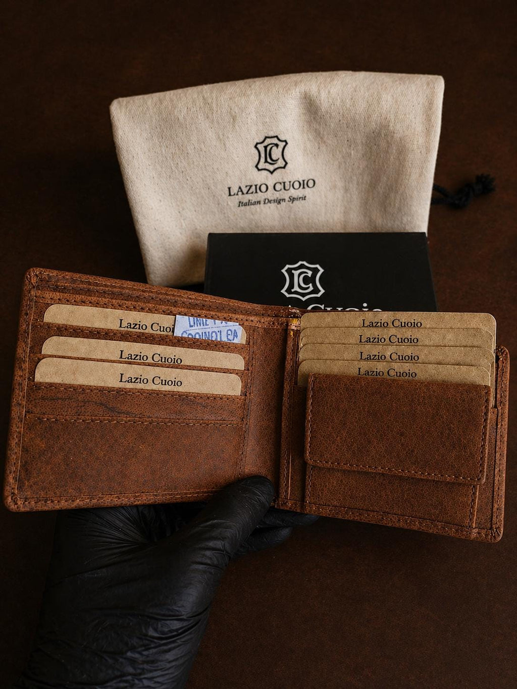 Gepersonaliseerde Leren Portemonnee, Italiaans design, RFID-blokkering, Gegraveerd cadeau